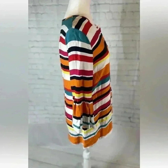 JOHN MARK rayon Striped Top Women’s Size S Babydoll Loose Fit Blouse Shirt boho - Picture 6 of 15